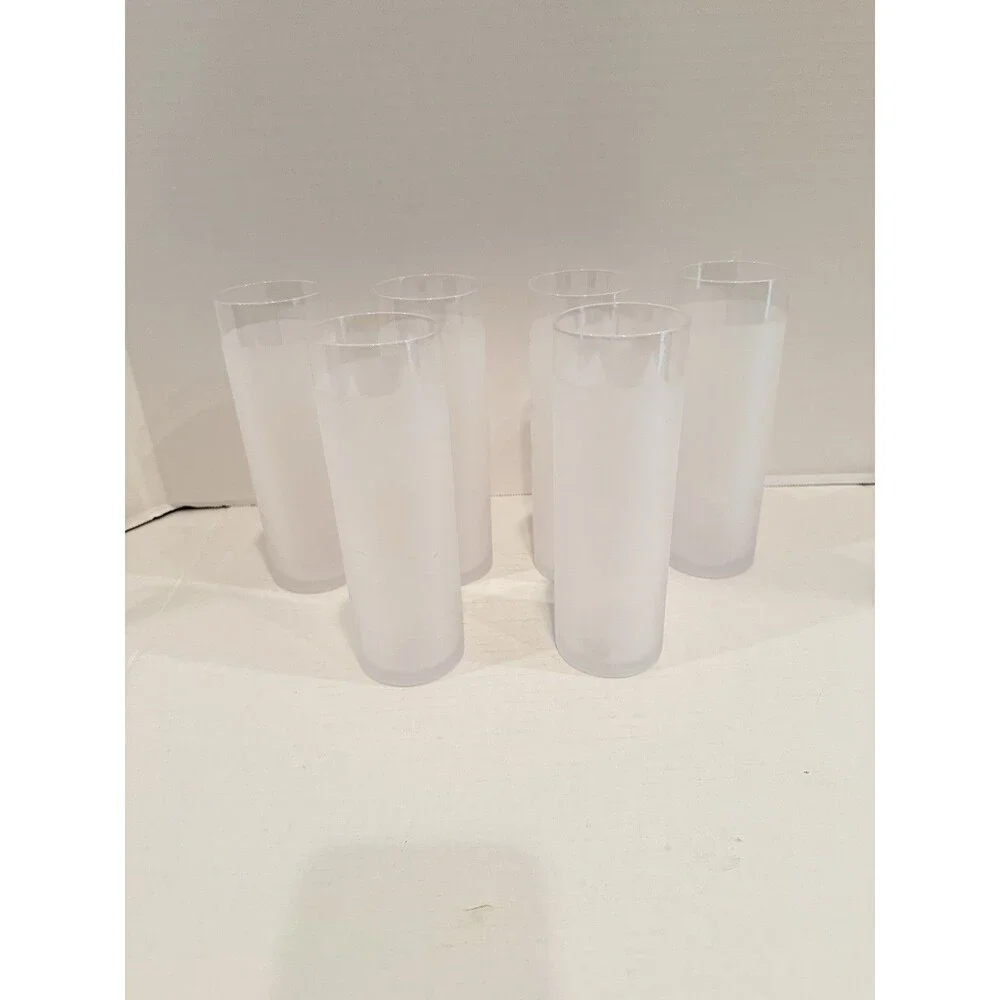 Vintage Libbey Frosted Glasses Set 10 Tom Collins Highball MCM Barware